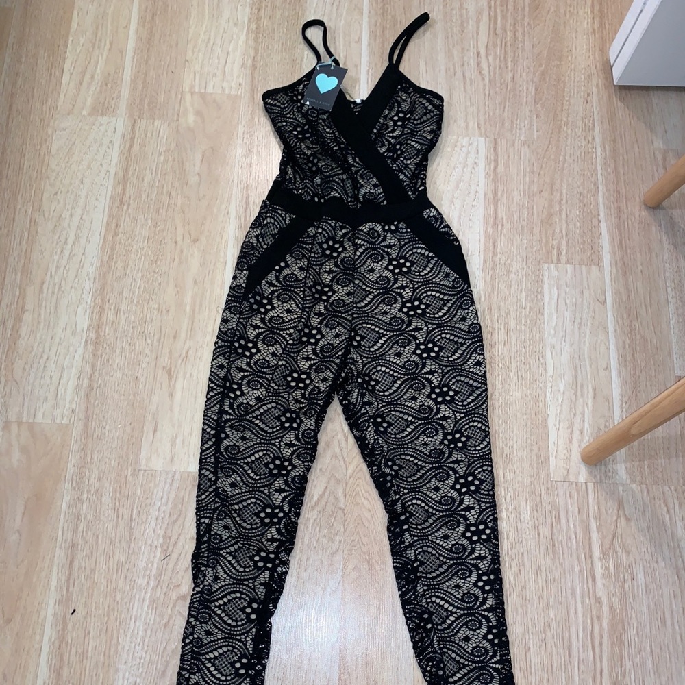 Kendall + Kylie Lace Jumpsuit Black S